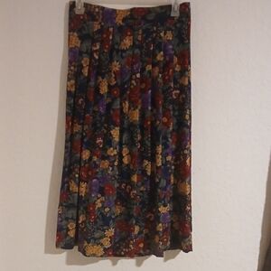 KATHIE LEE Floral Women's Maxi Skirt Size 10 Blue/Red/Yellow/Purple/Green